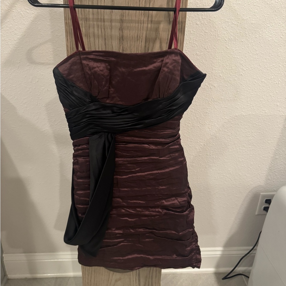 BCBGMaxAzria Burgundy and Black Mini Dress